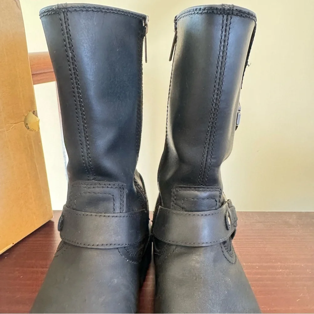 Harley Davidson Cortez Harness men’s black leather motorcycle biker boots 8.5